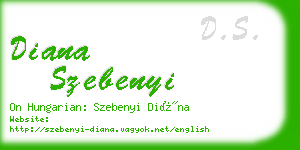 diana szebenyi business card